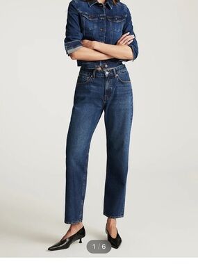 Mavi Straight-Leg Jeans in Deep Blue Sz 24